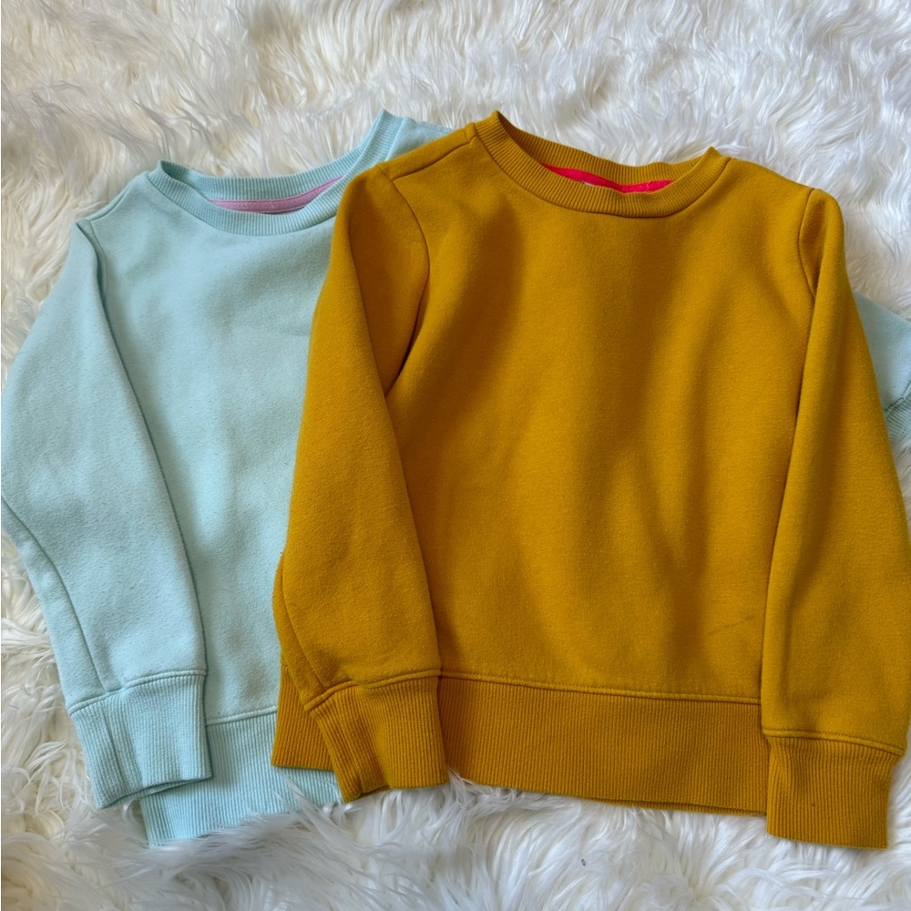 Amazon Essentials Kids' Mustard and Sky Blue Sweatshirts
